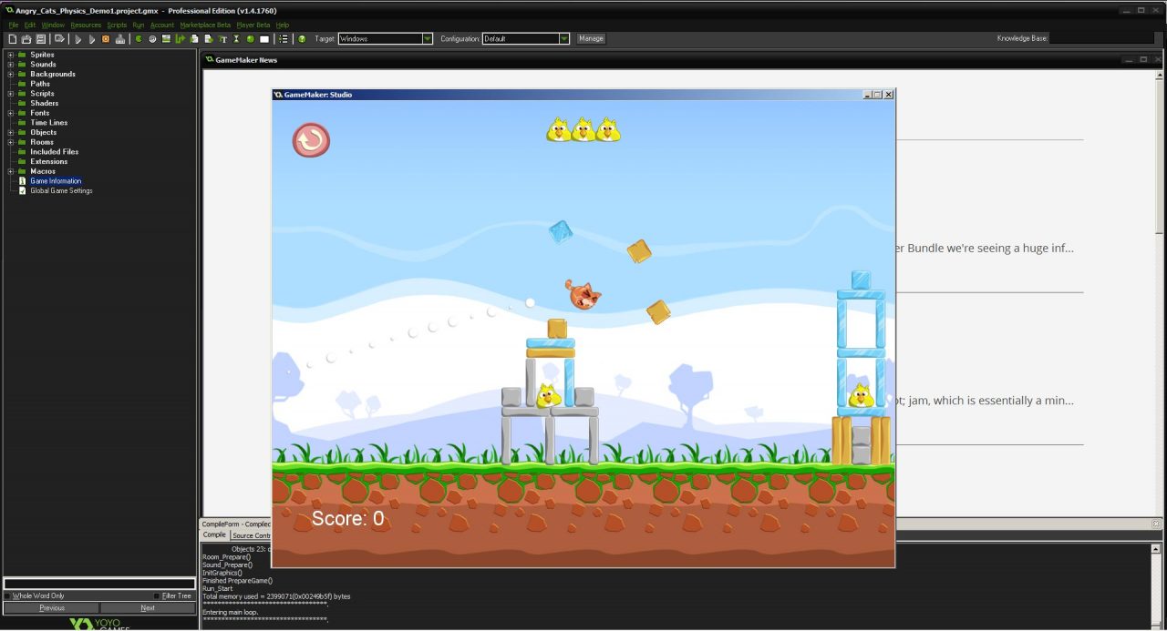 รับออกแบบเกมส์ ด้วย โปรแกรม Game Marker Studio