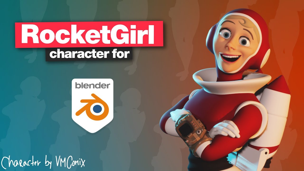 Rocket Girl โมเดลแจกฟรีสุดพิเศษสำหรับ Blender และ Maya โดย