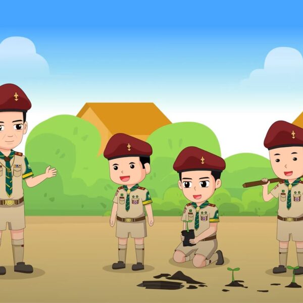การ์ตูน 2d อนิเมชั่น ให้ข้อมูลเกี่ยวกับการจัดตั้งโรงเรียนหน่วยลูกเสืออนุรักษ์ทรัพยากรธรรมชาติและสิ่งแวดล้อม