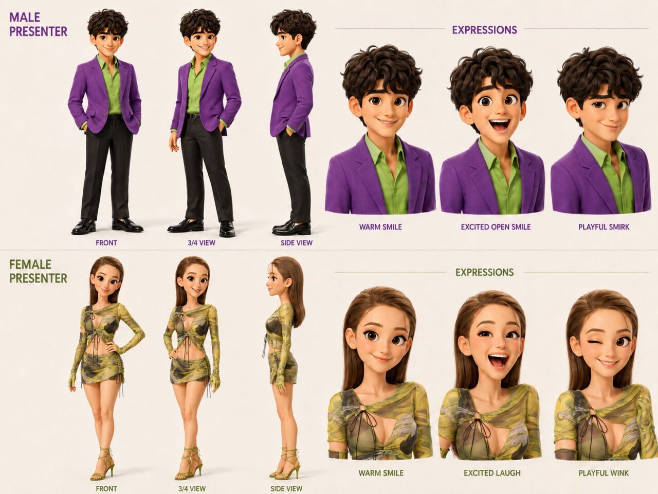 Character Design Exploration พี่ซี พี่มี่ สำหรับโฆษณา 3D Animation PARTY MONSTER โดย Dynamicwork